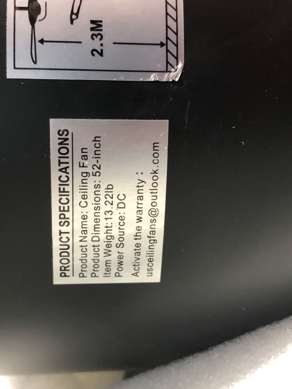 Photo 9 of ***UESD - INCOMPLETE - MISSING NUMEROUS PARTS - SEE PICTURES - UNABLE TO VERIFY FUNCTIONALITY***
Obabala Ceiling Fans with Lights and Remote, Outdoor/Indoor Black Fan with Lights for Patio Bedroom Living Room?52 Inch