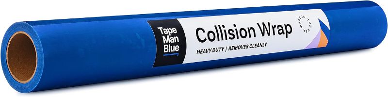 Photo 1 of Crash/Collision Wrap, 36 inch x 200 feet, Blue Collision Wrap for Damaged Vehicles & Car Windows, Self Adhesive Broken Window Cover for Cars, Clean Removal Plastic Wreck Wrap Film, Made in USA