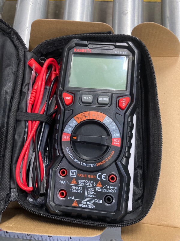 Photo 1 of KAIWEETS HT118E Digital Multimeter TRMS 20000 Counts with Higher Resolution Auto-Ranging Voltmeter Accurately Measures Voltage Current Resistance Diodes Continuity Duty-Cycle Capacitance Temperature