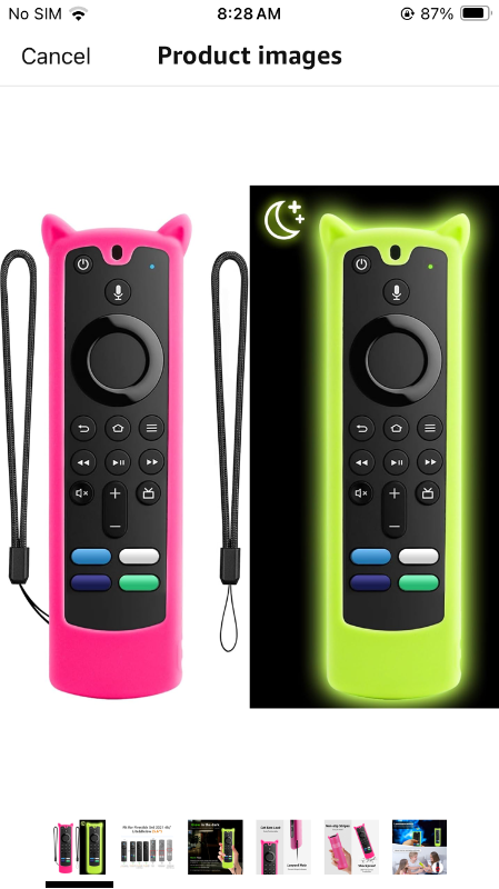 Photo 1 of 2 Pack] Wevove Firestick Remote Cover Compatible with Alexa Voice Remote 4k/Lite (3rd Gen), Firesticktvs Remote Case with Wrist Strap, Fire Stick Cover Glow in The Dark