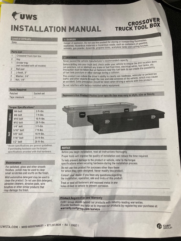 Photo 4 of 
UWS 69-Inch Matte Black Heavy-Wall Aluminum Truck Tool Box with Low Profile, Rigid Core Lid