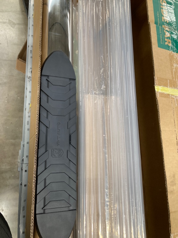 Photo 1 of YHTAUTO 5 Inch Running Boards Side Steps Compatible with Ford F-150 15-24, F-250/F-350 Super Duty 17-24, Standard/Regular Cab, Oval Straight Stainless Steel Polished Chrome, Truck Cab Side Step Rails