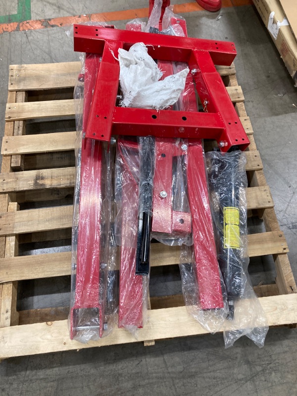 Photo 1 of GarveeTech Engine Hoist 2 Ton Folding Cherry Picker Shop Crane Hoist Lift, 4400 LBS Heavy Duty Hydraulic Engine Crane with Telescopic Boom & 6 Casters, Engine Hoist Lever for Engine Lifting Loading
