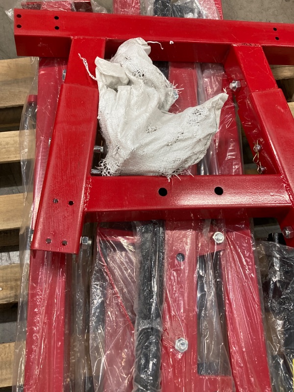 Photo 1 of GarveeTech Engine Hoist 2 Ton Folding Cherry Picker Shop Crane Hoist Lift, 4400 LBS Heavy Duty Hydraulic Engine Crane with Telescopic Boom & 6 Casters, Engine Hoist Lever for Engine Lifting Loading