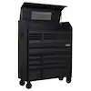 Photo 1 of **see notes**
Tool Storage 52 in. W x 20 in. D Heavy Duty Rolling Tool Chest Combo in Matte Black ***NOTE: (Multiple scuffs/scratches & dents throughout, some rust marks/paint chips, items is extremely dusty cleaning required)***
