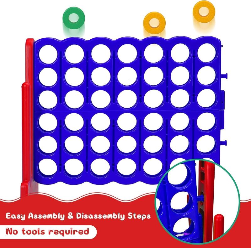 Photo 1 of 4-Point Giant Game Set, Family Outdoor Courtyard Game, w/ 42 Giant Rings and Quick Release Sliders, Multi-Functional Quadruple Chess for Children and Adult