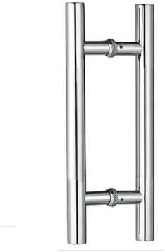 Photo 1 of  Hardware Stainless Steel Round H Shaped Push Pull Door Handles, Double Sided Door Pulls, Commercial Pull Door Handle for Sliding Doors and Entry Glass Doors - Chrome Nickle-48 Inch