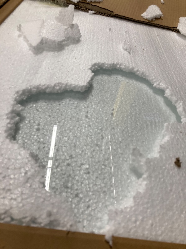 Photo 1 of [Tempered Glass] 46" x 55" Glass Chair Mat, Heavy Duty Hard Floor Mat with Round Corner and Polished Edge, Office Chair Mat for Carpet Office Home Hardwood Floor Desk