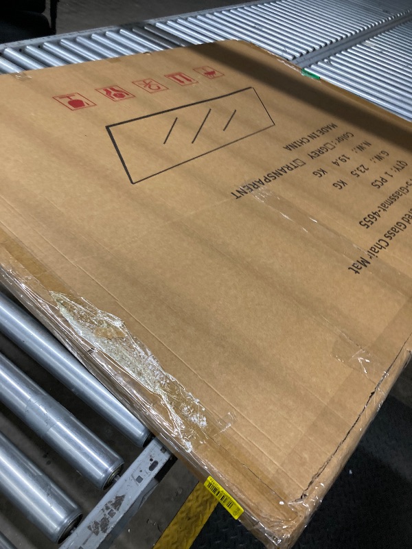 Photo 1 of [Tempered Glass] 46" x 55" Glass Chair Mat, Heavy Duty Hard Floor Mat with Round Corner and Polished Edge, Office Chair Mat for Carpet Office Home Hardwood Floor Desk