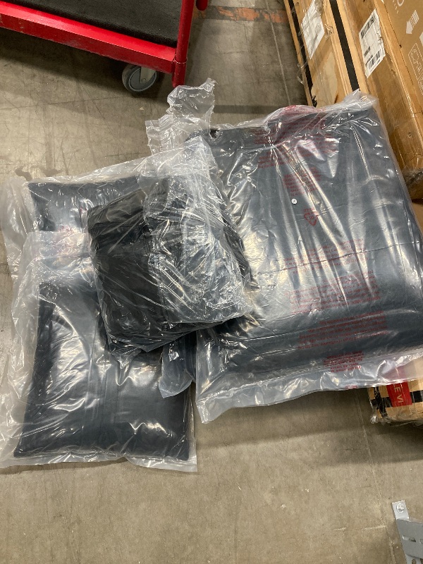 Photo 1 of ***MISSING PARTS -SELLING AS IS INCOMPLETE)*** 87" Couch Premium PU Leather Sofa, Comfy Extra Deep Seat 3 Seater Couch for Living Room, with 2 Pillows, Black