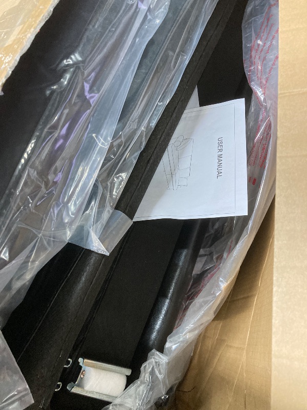 Photo 1 of ***MISSING PARTS -SELLING AS IS INCOMPLETE)*** 87" Couch Premium PU Leather Sofa, Comfy Extra Deep Seat 3 Seater Couch for Living Room, with 2 Pillows, Black