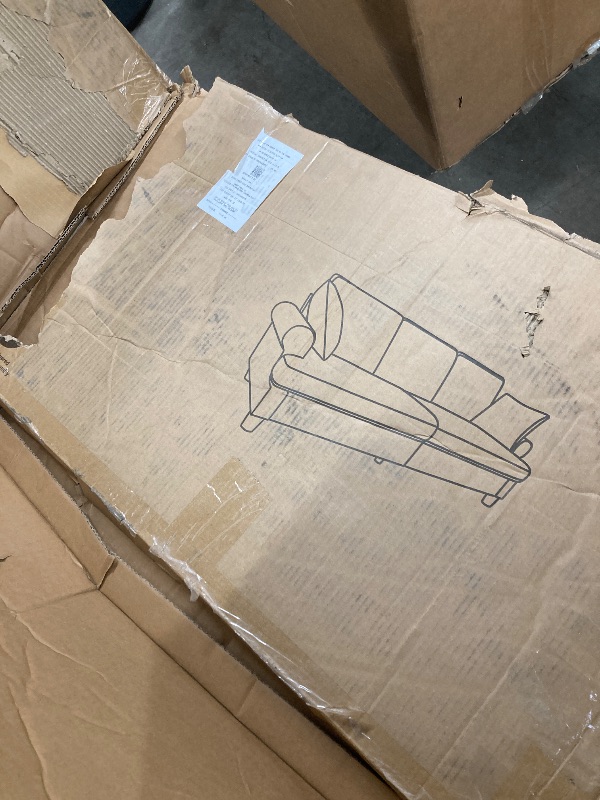 Photo 1 of ***MISSING PARTS -SELLING AS IS INCOMPLETE)*** 87" Couch Premium PU Leather Sofa, Comfy Extra Deep Seat 3 Seater Couch for Living Room, with 2 Pillows, Black