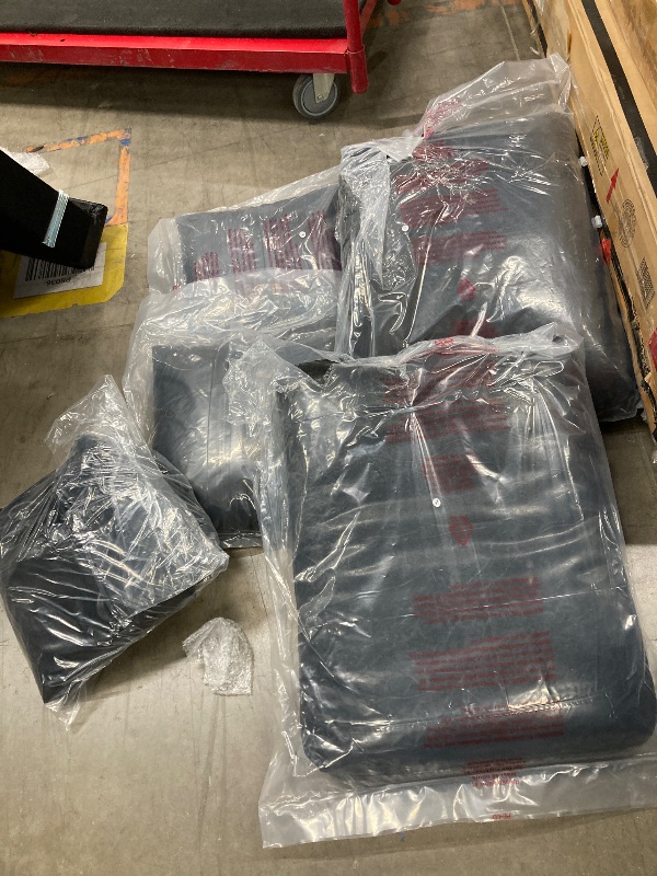 Photo 1 of ***MISSING PARTS -SELLING AS IS INCOMPLETE)*** 87" Couch Premium PU Leather Sofa, Comfy Extra Deep Seat 3 Seater Couch for Living Room, with 2 Pillows, Black