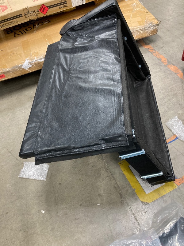 Photo 1 of ***MISSING PARTS -SELLING AS IS INCOMPLETE)*** 87" Couch Premium PU Leather Sofa, Comfy Extra Deep Seat 3 Seater Couch for Living Room, with 2 Pillows, Black