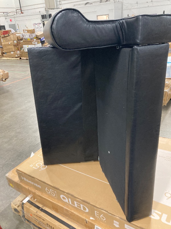 Photo 1 of ***MISSING PARTS -SELLING AS IS INCOMPLETE)*** 87" Couch Premium PU Leather Sofa, Comfy Extra Deep Seat 3 Seater Couch for Living Room, with 2 Pillows, Black