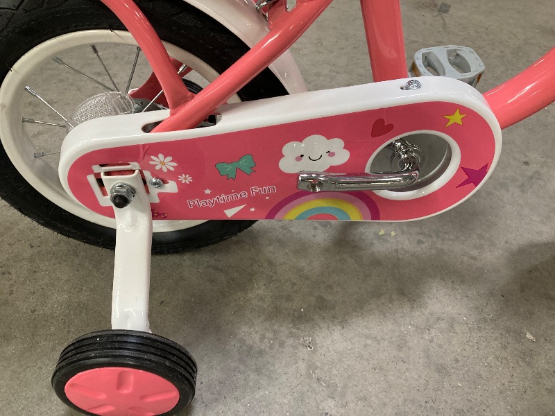Photo 1 of **MISSING PARTS TO LEFT PEDDLE**Naipo 12 Inch Kids Bike Boys Girls, Kid's Bikes with Training Wheels, Children Bicycle for Kids and Toddler Gift, Pink