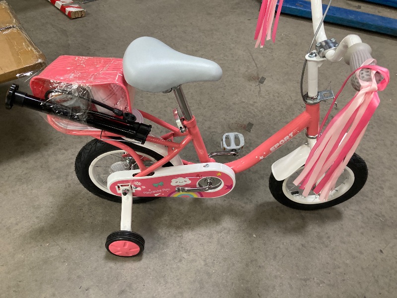 Photo 1 of **MISSING PARTS TO LEFT PEDDLE**Naipo 12 Inch Kids Bike Boys Girls, Kid's Bikes with Training Wheels, Children Bicycle for Kids and Toddler Gift, Pink