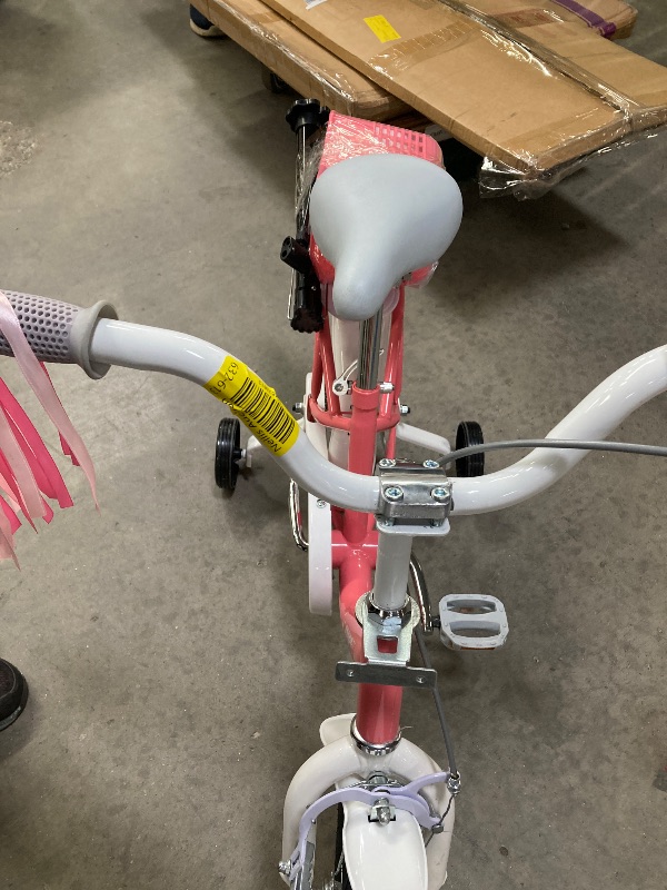 Photo 1 of **MISSING PARTS TO LEFT PEDDLE**Naipo 12 Inch Kids Bike Boys Girls, Kid's Bikes with Training Wheels, Children Bicycle for Kids and Toddler Gift, Pink