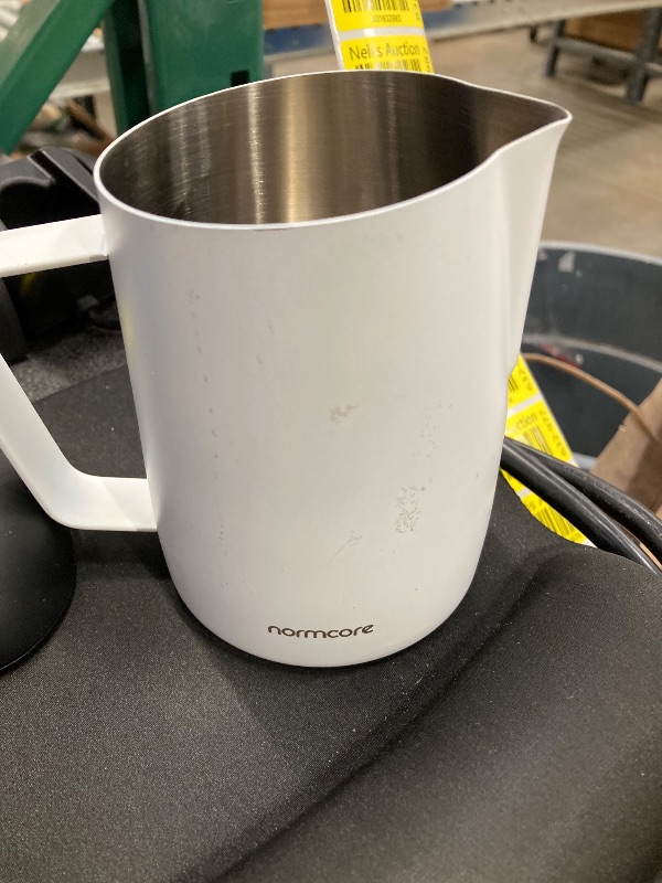 Photo 1 of **HAS MARKS ON OUTSIDE-SEE PICS**Normcore Milk Pitcher with Round Spout - Espresso Steaming Pitcher - Milk Frothing Jug - Cappuccino Latte Art Barista Cup - Non-stick coating White - 20.3 oz (600 ml)