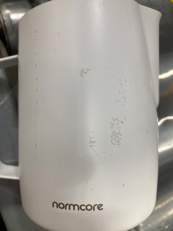 Photo 1 of **HAS MARKS ON OUTSIDE-SEE PICS**Normcore Milk Pitcher with Round Spout - Espresso Steaming Pitcher - Milk Frothing Jug - Cappuccino Latte Art Barista Cup - Non-stick coating White - 20.3 oz (600 ml)