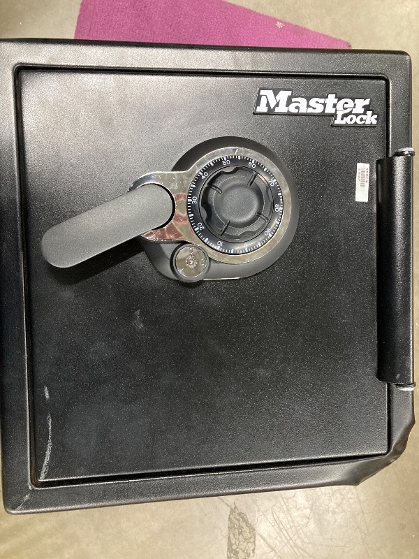 Photo 1 of **DAMAGED**Master Lock Black Premium Fireproof and Waterproof Safe with Combination Dial, 1.23 cu-ft, STW123DUB
