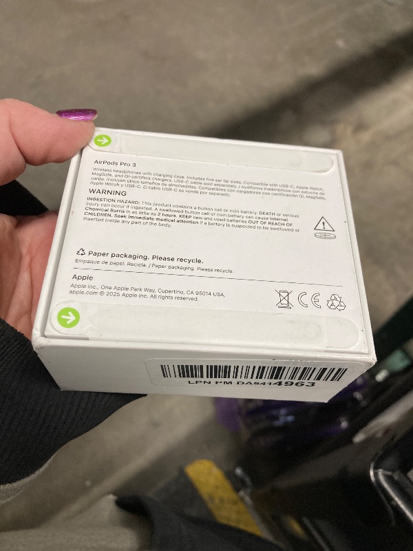 Photo 1 of  FACTORY SEALED Apple AirPods Pro 3 Wireless Earbuds, Active Noise Cancellation, Live Translation, Heart Rate Sensing,Hearing Aid Feature,Bluetooth Headphones,Spatial Audio, High-Fidelity Sound, USB-C Charging, White