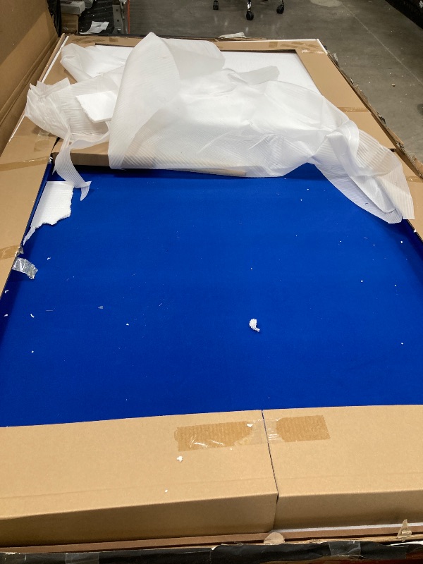 Photo 1 of GoSports Full Size 8 ft x 4.2 ft Billiards Game Table - Foldable Design, Includes Full Set of Pool Balls, 2 Cue Sticks, Chalk, and Felt Brush - Blue