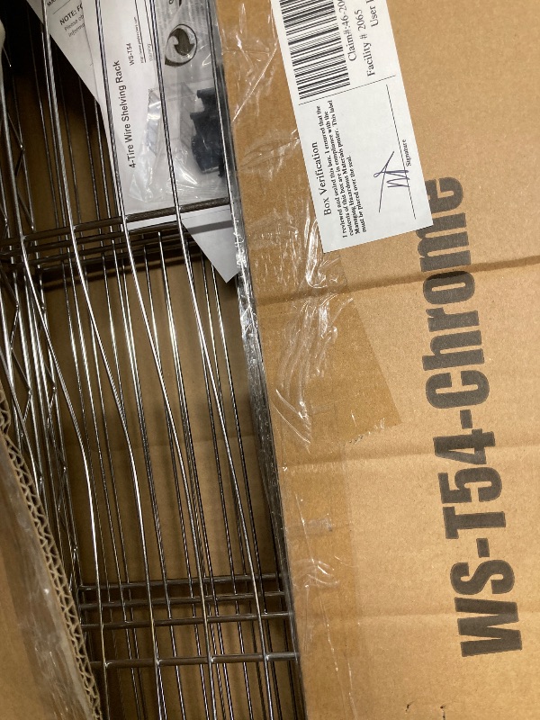 Photo 1 of BestOffice 4 Shelf Wire Shelving,Height Adjustable Metal Shelving,for 1000 LBS Capacity,Chrome
