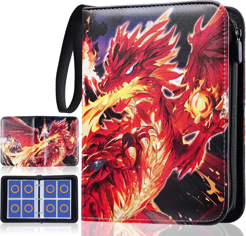 Photo 1 of ***PRODUCT IS SIMILAR BUT NOT EXACT***  Trading Card Binder 4 Pocket,Yegyalm 440 Pockets Card Binder Including with 55 Removable Sleeves,Waterproof and Portable