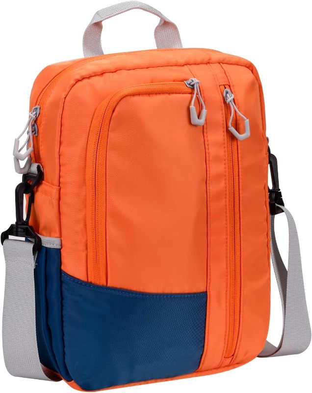 Photo 1 of 7-8 Inch Tablet Sleeve Bag with Shoulder Strap, Carrying Travel Case for iPad Mini 6/5, Samsung Tab A7 Lite/A 8.0, Fire HD 8, Phone, Wallet (Orange)
