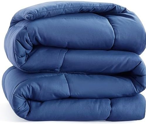 Photo 1 of Casa Platino Queen Comforter, Ultra Soft Down Alternative Bedding, Quilted Queen Size Comforter with Corner Tabs, All Seasons Comforter Queen Size, Cozy Queen Bed Comforter - Dark Blue Comforter