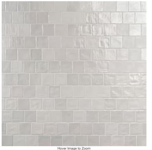 Photo 1 of Amagansett Gin White 4 in. x 4 in. Mixed Finish Ceramic Wall Tile (5.38 Sq. Ft. / Case)