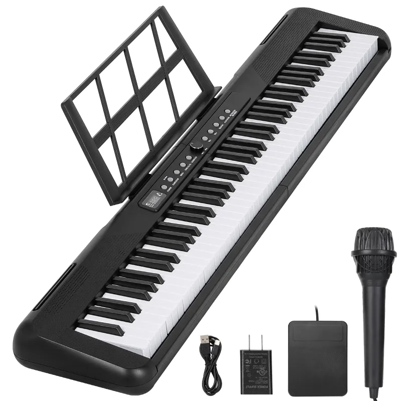 Photo 1 of Crtynell Digital Piano 88 Key with Semi-Weighted Keys, Full-Size 88 Key Keyboard Piano for Beginner, with Power Adapter, Sustain Pedal, Bluetooth, MIDI, for Beginner Professional at Home, Stage