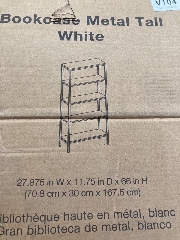 Photo 1 of  5 Tier Shelf Storage Organizer, Modern Book Shelf with Metal Frame for Bedroom, Living Room and Home Office, Black