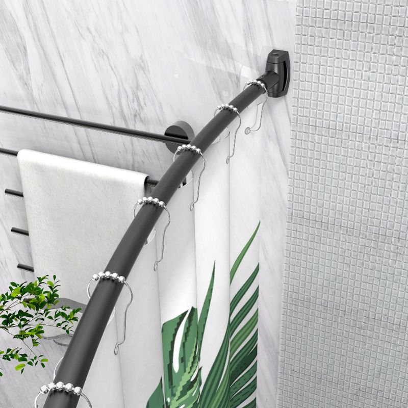 Photo 2 of Curved Shower Curtain Rod 43" to 72" Adjustable, Aluminum Rustproof Expandable Round Shower Curtain Rod for Bathroom Bathtub Stall, Black
