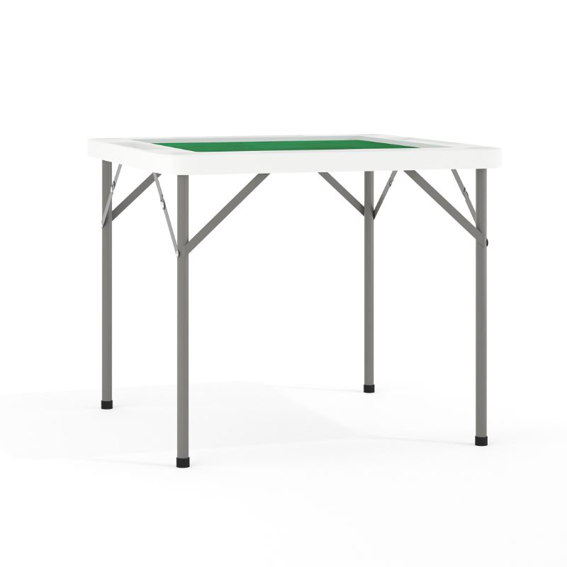 Photo 1 of Flash Furniture Silas 34.5" Square Folding Card Table with Felt Surface and Cup Holders, White/Green
