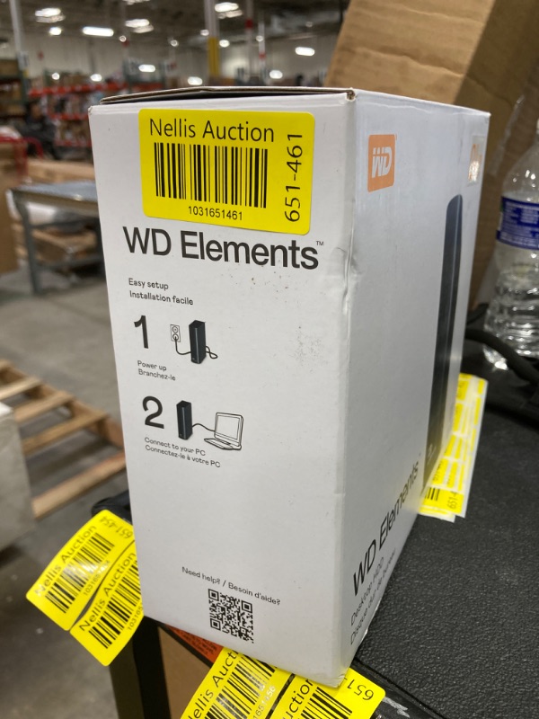 Photo 2 of ***MISSING CABLE*** WD 24TB Elements Desktop External Hard Drive for Plug-and-Play Storage, USB 3.2 Gen1 - WDBWLG0240HBK-NESN