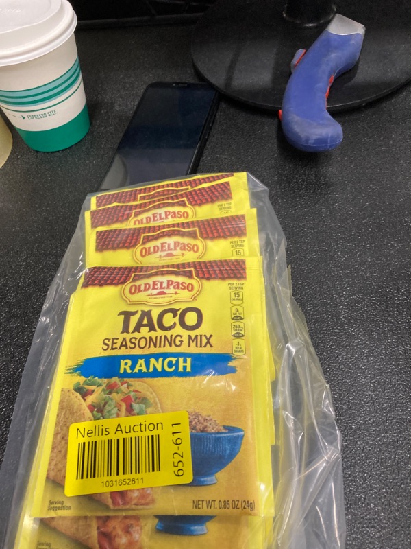 Photo 2 of 11 packs Old El Paso Taco Seasoning Mix, Ranch Flavored, 0.85 oz
***exp march 2025***
