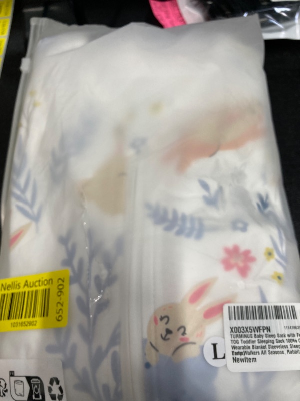 Photo 1 of TURMINUS 0.5 TOG Baby Sleep Sack with Feet 100% Cotton Toddler Wearable Blanket Sleeveless Sleeping Bag for Early Walkers Rabbit, L(2-3 Years)