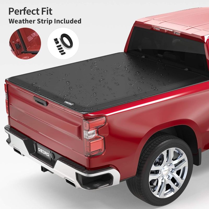 Photo 3 of 62 inch OEDRO Soft Quad-fold Truck Bed Tonneau Cover Fits for Ford F250 F350 F-250 F-350 Superduty 1999-2025