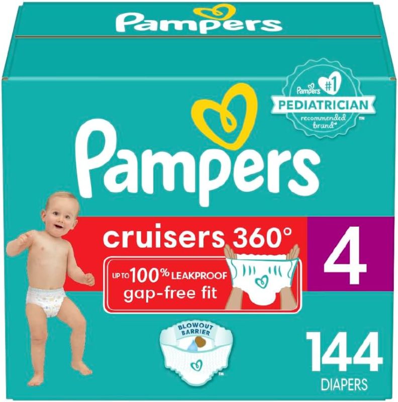 Photo 1 of 
Pampers Cruisers 360 Diapers - Size 4, One Month Supply (144 Count), Pull-On Disposable Baby Diapers, Gap-Free Fit