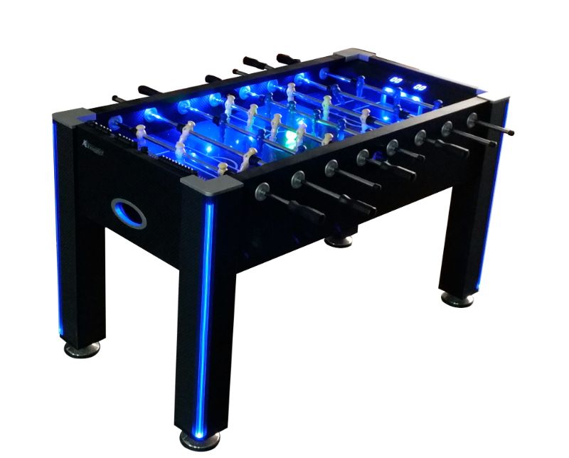 Photo 1 of Atomic Azure LED Light Up Foosball Table with Interactive Inrail LED Lighting and Cascading Effects Paired with In Game Music