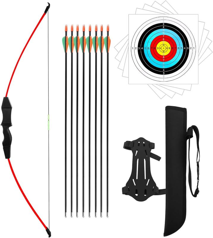 Photo 1 of 44" Bow and Arrow Set for Kids Children Outdoor Youth Recurve Bow Junior Archery Training for Kids 8-12 Teams Game Gift