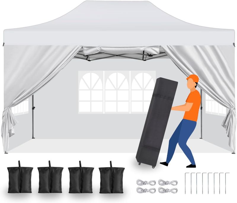 Photo 1 of **see notes**
Pop Up Canopy 10x15,Heavy Duty Commercial Canopy Tent, Waterproof Outdoor Canopy with 4 Sidewalls, 3 Adjustable Height