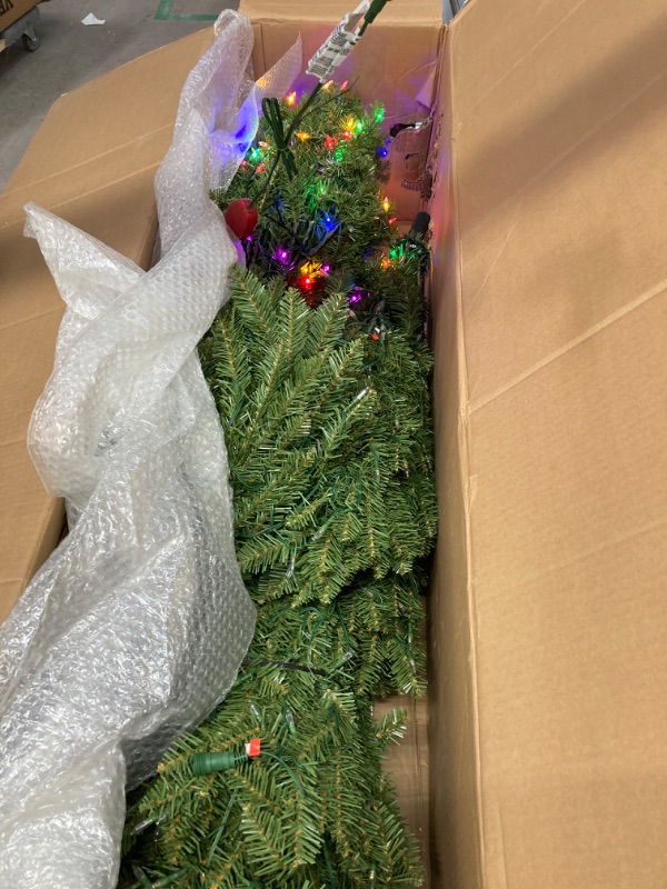 Photo 2 of 7.5 Ft. Dunhill Fir Hinged Artificial Christmas Tree with 700 Low Voltage Dual (Soft White/ Multicolor) Color LED Lights