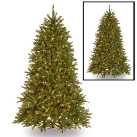 Photo 1 of 7.5 Ft. Dunhill Fir Hinged Artificial Christmas Tree with 700 Low Voltage Dual (Soft White/ Multicolor) Color LED Lights