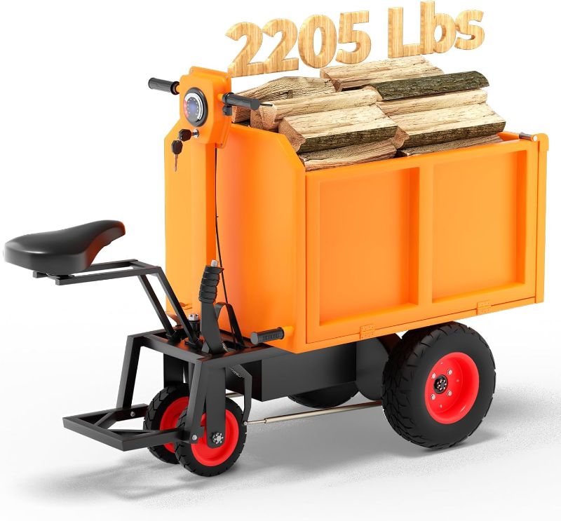 Photo 1 of [3-in-1] Arczorix Suqare Electric Wheelbarrow Utility Cart, Electric Powered Cart 48V 20A 1000W Capacity 2205Lbs (One Ton), Material Hauler, Utility Cart, Electric Wagon, Electric Deer Cart