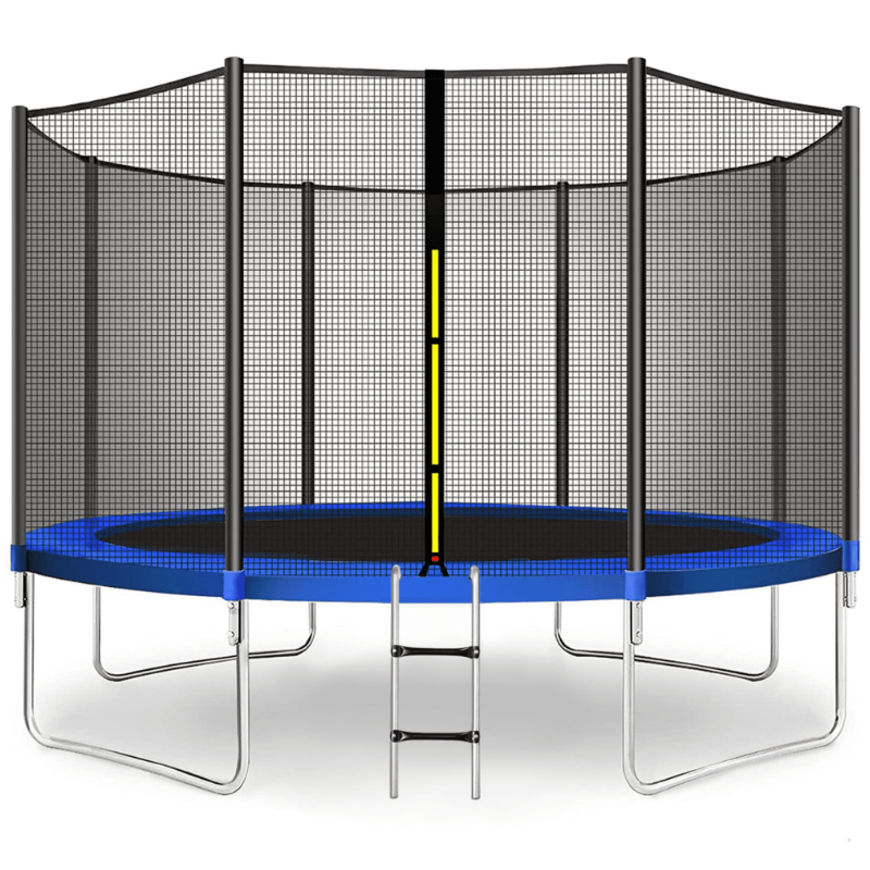 Photo 1 of Doufit 10FT Trampoline Jump Recreational Backyard Trampolines Weight Capacity 600LBS with Safe Enclosure Net for 3-4 Kids Adults Indoor Outdoor