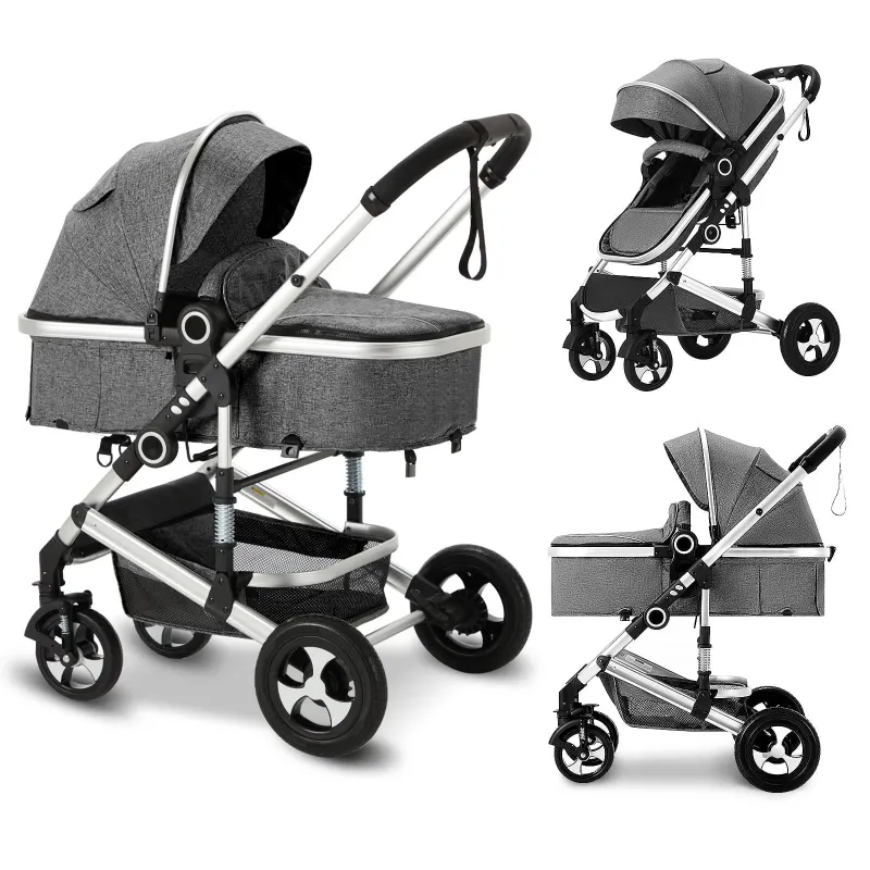 Photo 1 of AILEEKISS 3-in-1 Convertible Baby Stroller, Folding Newborn Stroller with Big Seat, 21LB, Dark Grey