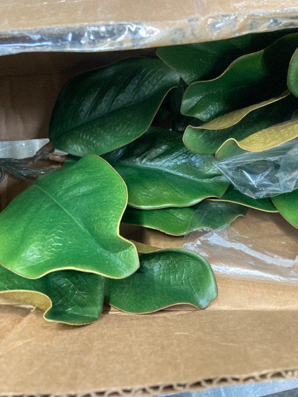 Photo 2 of Ashland 6ft. Green and Brown Magnolia Leaf Garland
